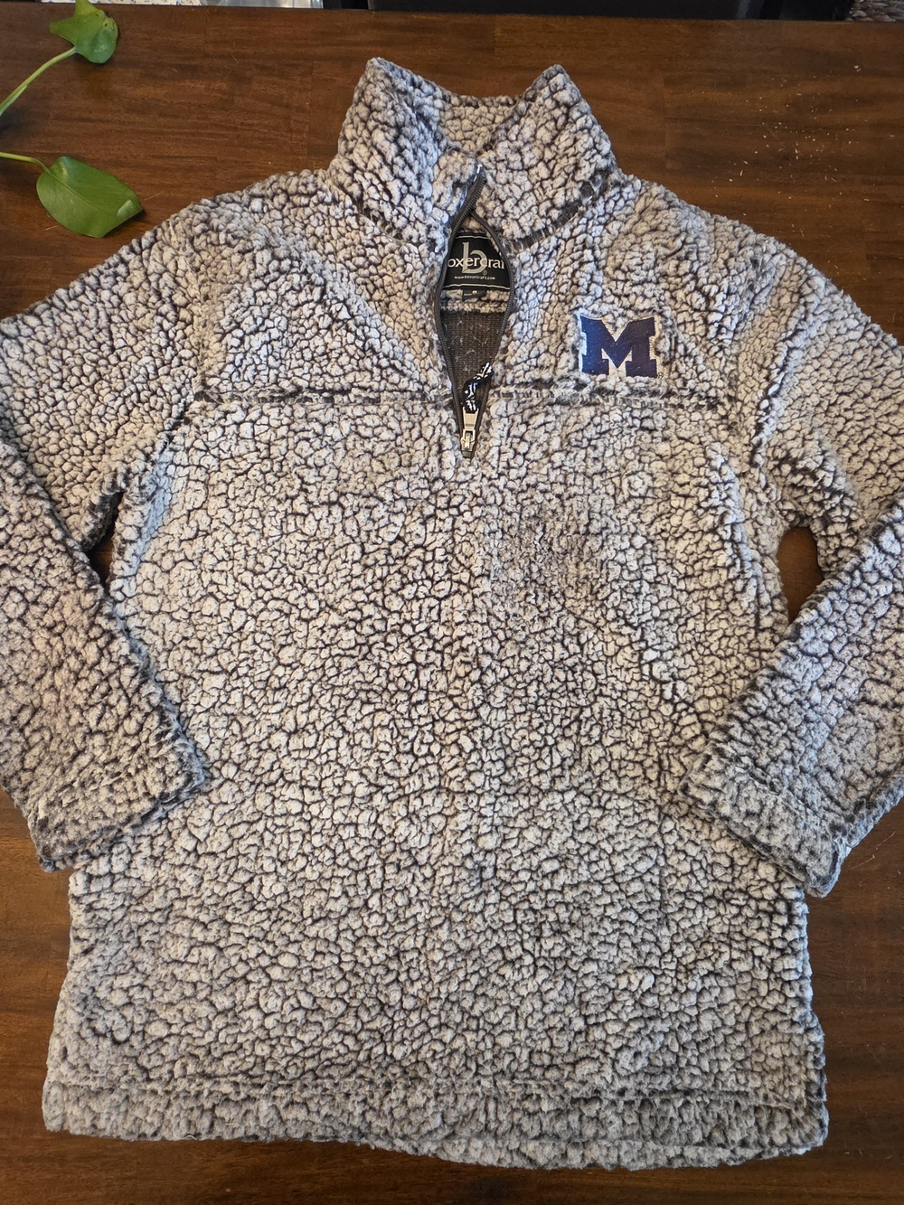 Boxercraft University of Michigan Wolverines Sherpa 1/4 Zip Pullover Jacket Size